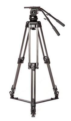 Teleprompter de câmera de fibra de carbono de duplo punho Tripod para filmagem profissional de vídeo