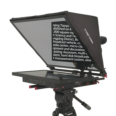Teleprompter de estúdio de tela única de 21 polegadas com vidro e fonte de divisor de feixe temperado
