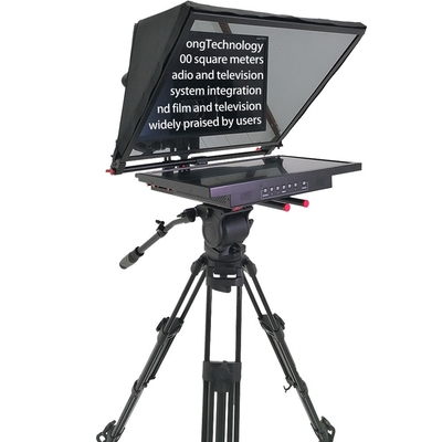 Teleprompter de estúdio de tela única de 21 polegadas com vidro e fonte de divisor de feixe temperado