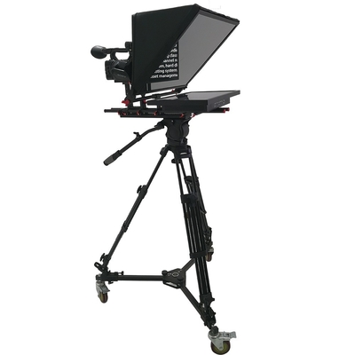 Teleprompter de estúdio de tela única de 21 polegadas com vidro e fonte de divisor de feixe temperado