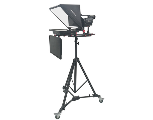 Tripódio profissional e casters incluídos Teleprompter de tela dupla de 21 polegadas para fala