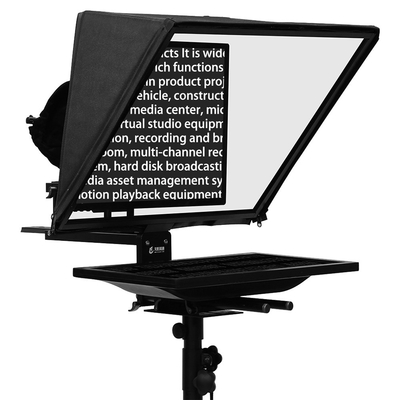 Melhor Teleprompter de 20 polegadas para Entrevista Equipamento de Transmissão de TV Esportes ao Vivo Preto