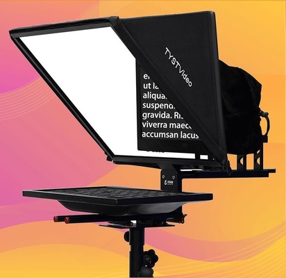 Teleprompter de tela única de 24 polegadas compatível com texto e imagem para apresentação em estúdio