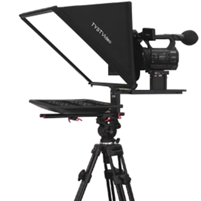 24 INCH Studio Teleprompter de monitor único com controle remoto sem fio e vidro temperado