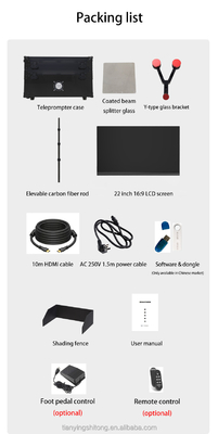 Ângulo de visão vertical ajustável TYSTVVideo Control Teleprompter Studio
