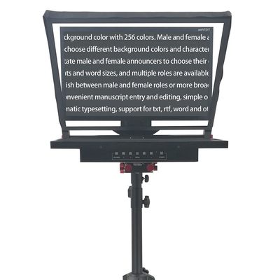 Teleprompter de transmissão com tripé e controle remoto 24 polegadas tela única Prompter embutido