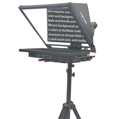 Teleprompter de transmissão com tripé e controle remoto 24 polegadas tela única Prompter embutido