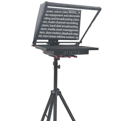 Teleprompter de transmissão com tripé e controle remoto 24 polegadas tela única Prompter embutido