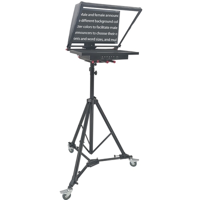 Teleprompter de transmissão com tripé e controle remoto 24 polegadas tela única Prompter embutido