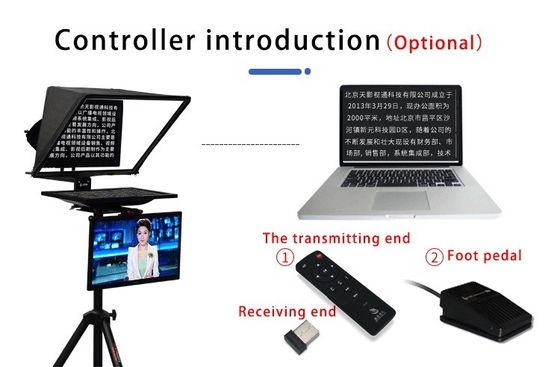 Teleprompter Flip de 24 polegadas para monitor de estúdio de alta transmissão de luz