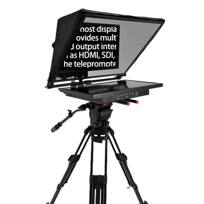 Teleprompter de estúdio de tela única de 21G-GH de 21 polegadas com tripé profissional e casters