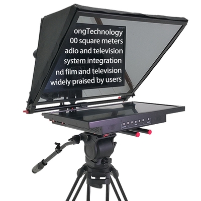 Teleprompter de estúdio de tela única de 21G-GH de 21 polegadas com tripé profissional e casters