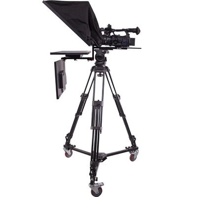 Teleprompter de tela dupla de 22 polegadas de alta transmissão de luz para interior / exterior no TYSTVideo