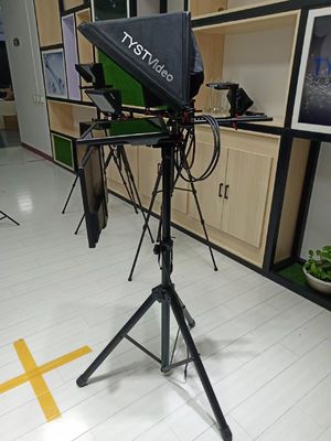 TS2000 Dual Screen Civil Teleprompter com 20 polegadas de Metal Negro e Design de Tecido de Nylon