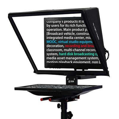 Teleprompter de estúdio de tela única de 20 polegadas para teleprompter e filmar em ambientes internos / externos