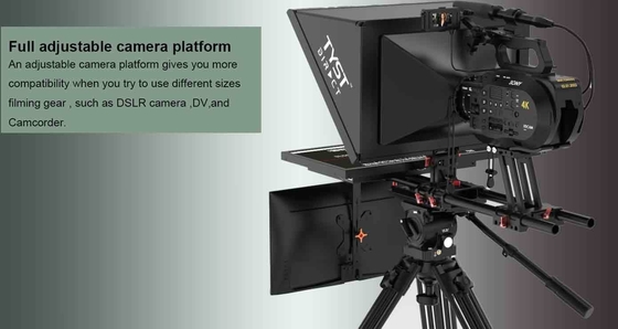 Teleprompter de transmissão de estúdio com monitor de auto-teste