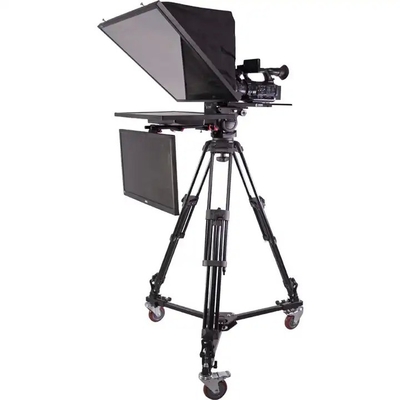 Teleprompter de Estúdio Esportivo ao Vivo 24 polegadas Monitor com Caixa de Carregamento Teleprompter Desview