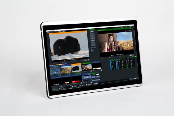 Transmissão ao vivo Máquina All-in-One com Switcher de 12 canais e monitor de 17,3"