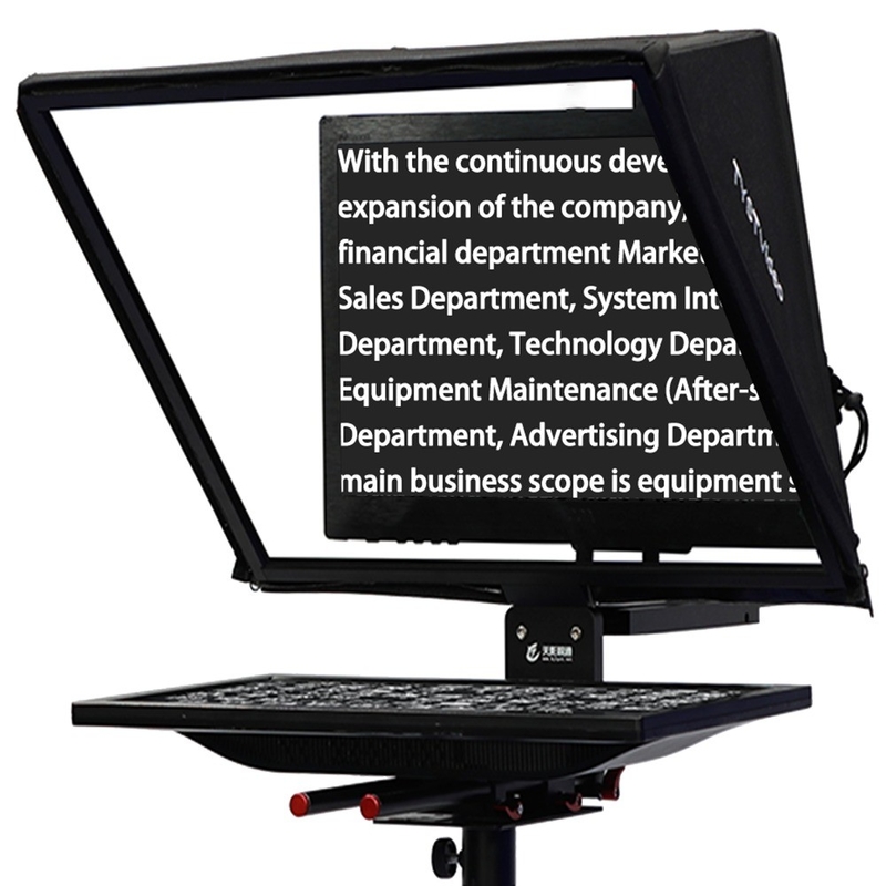 Melhor Teleprompter de 20 polegadas para Entrevista Equipamento de Transmissão de TV Esportes ao Vivo Preto