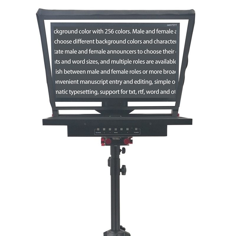 Equipamento de estúdio de TV profissional 24 polegadas tela única Prompter embutido com espelho automático