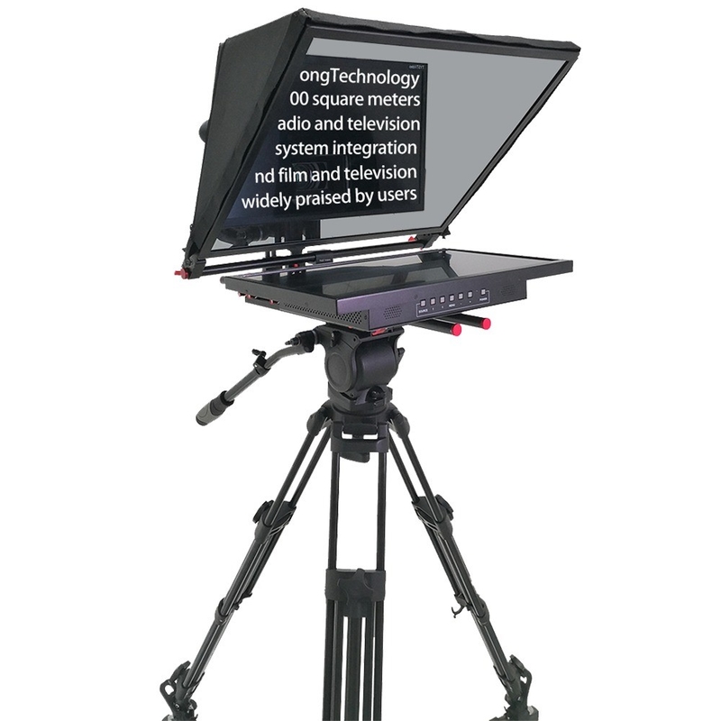 Teleprompter de tela única de 24 polegadas compatível com texto e imagem para apresentação em estúdio