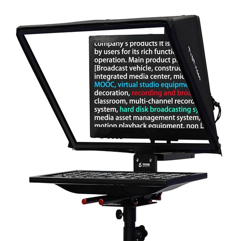 Teleprompter de transmissão ao vivo de vídeo de 20 polegadas para distância operacional de 10 a 30 pés