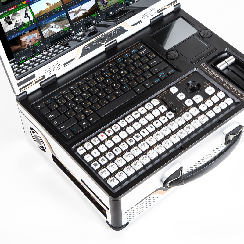 Máquina portátil de transmissão de vídeo ao vivo com monitor de 17,3 polegadas